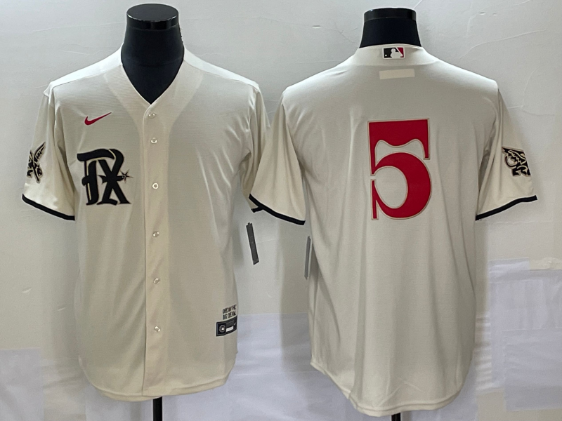 Men's Texas Rangers Corey Seager #5 Cream 2023 City Connect Replica Player jersey