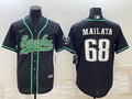 Men's Philadelphia Eagles Jordan Mailata #68 Black Game jersey Joint Edition