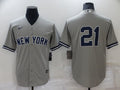 Men's New York Yankees Paul O����Neill #21 Gray Replica Player Name Jersey1