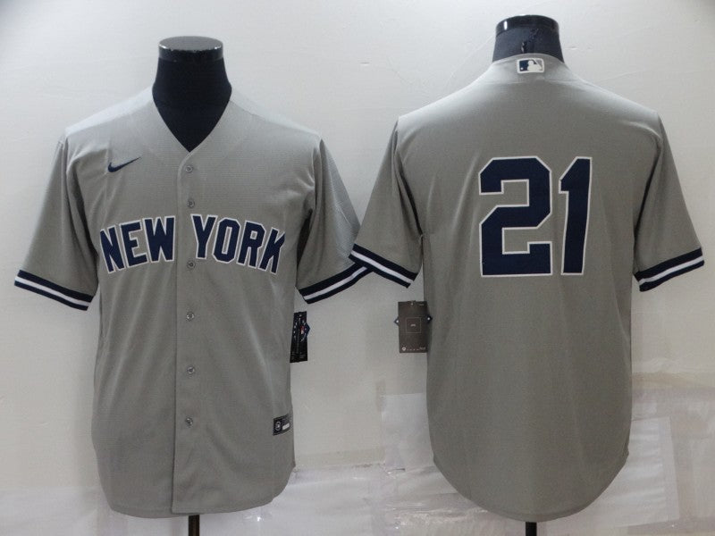 Men's New York Yankees Paul O����Neill #21 Gray Replica Player Name Jersey1