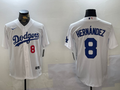 Men's Los Angeles Dodgers Enrique Hernandez #8 White Replica Player jersey