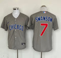 Men's Chicago Cubs Dansby Swanson #7 Gray Replica Player jersey