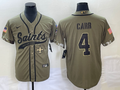 Men's New Orleans Saints Derek Carr #4 Olive 2022 Salute To Service Retired Player Limited jersey Joint Edition