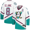 Men's Anaheim Ducks Teemu Selanne Mitchell #8 Ness White 1996/97 Blue Line Player jersey