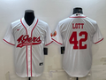 Men's San Francisco 49ers Ronnie Lott #42 White Game jersey Joint Edition