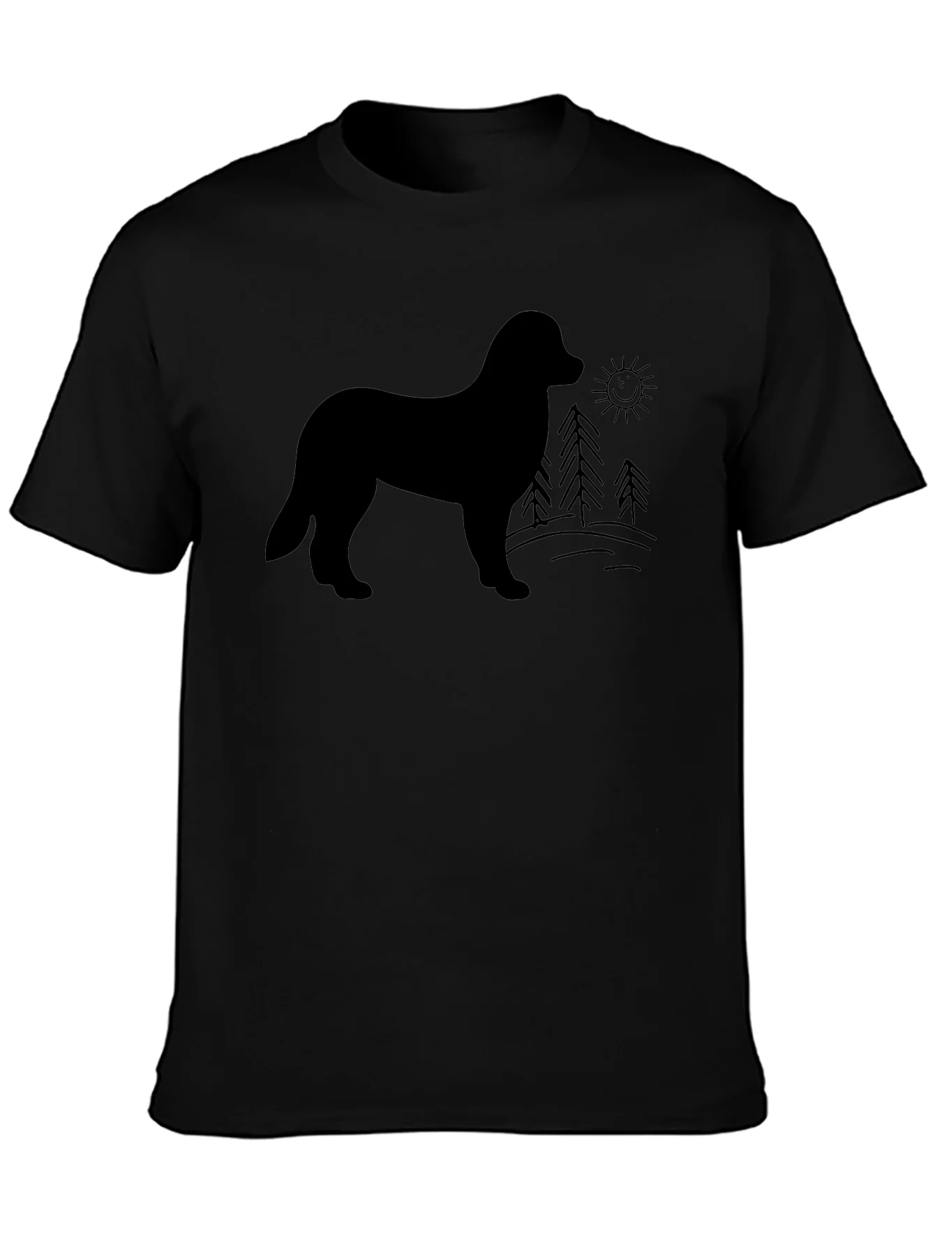 Dog Silhouette Graphic Tee - Unisex Black T-Shirt